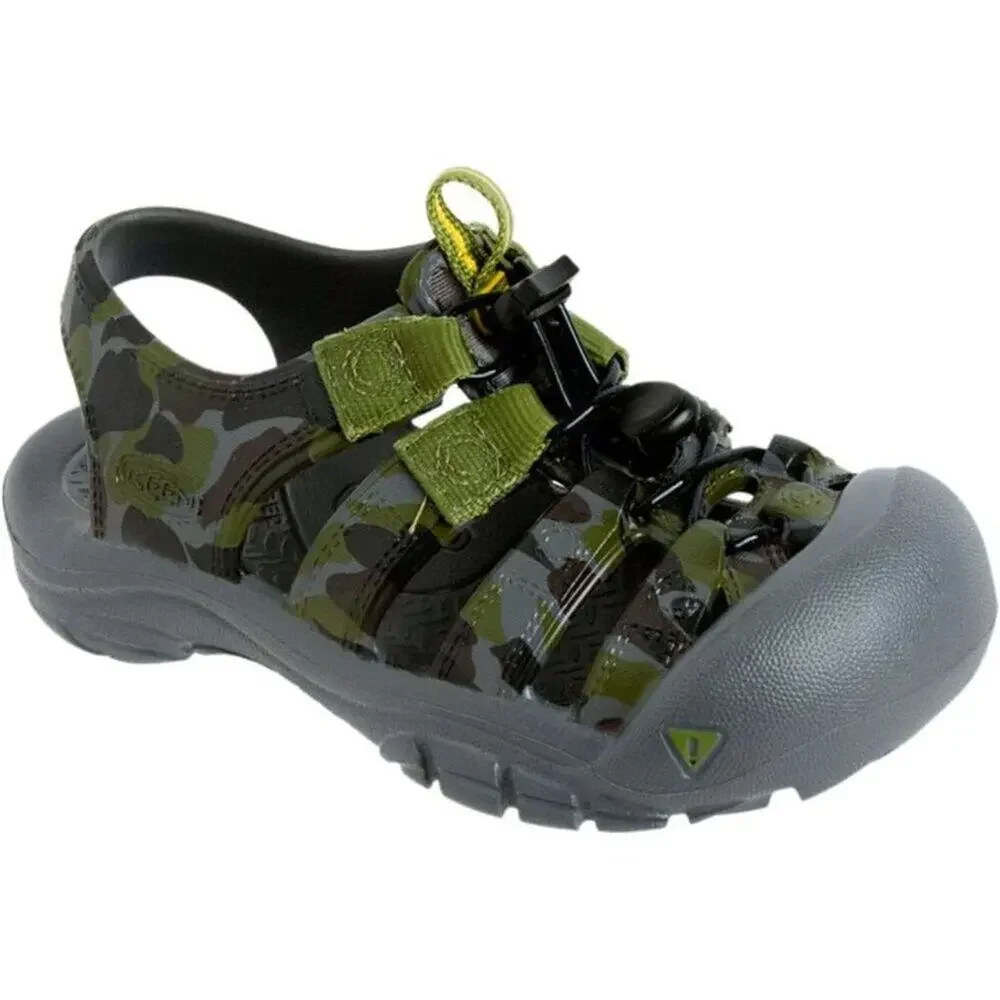 Keen Kids Sunport Strappy Sandals in Green Gray Camo